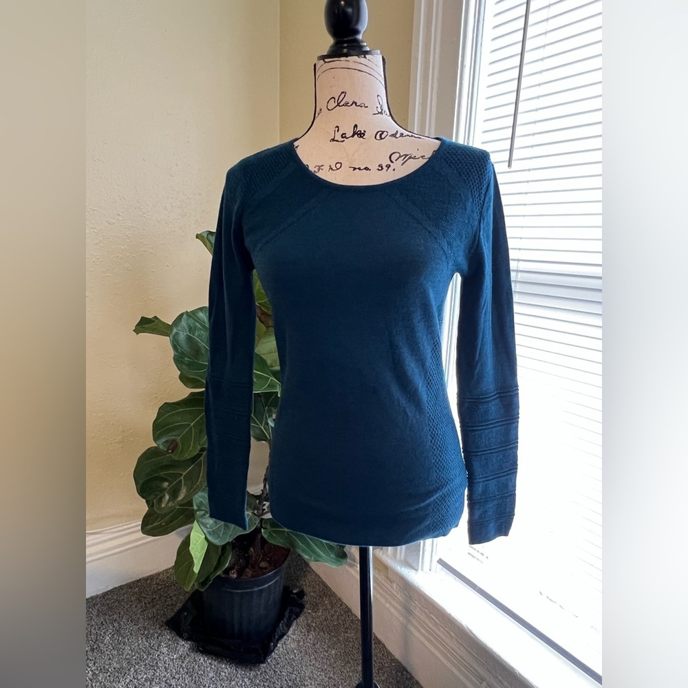 Krimson Klover Merino Wool Teal Long Sleeve Sweater